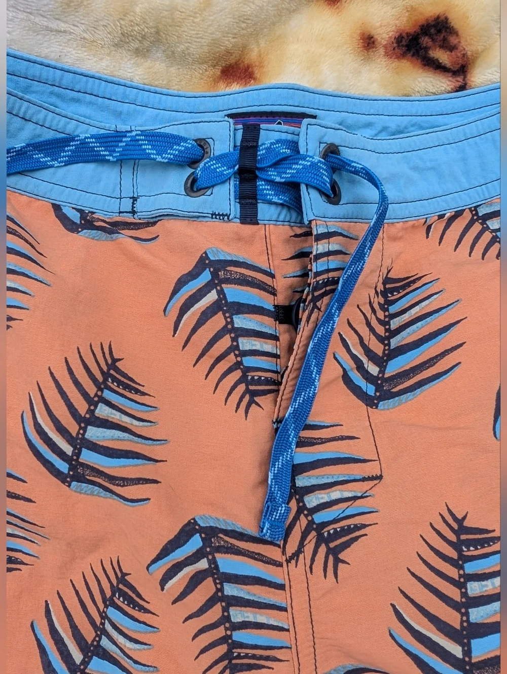 Patagonia Kids Swim Trunks Sz 16 Tropical Board Shorts Beach Surf Orange Blue 🌊